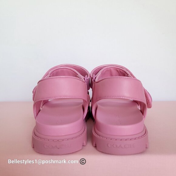 COACH Brynn Double Strap Smooth Leather Sandal- Vivid Pink Color. Women’s 6.5B⭐ - Picture 9 of 16
